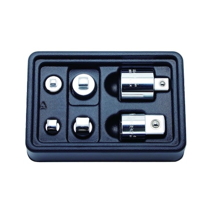 Adaptor Set 1/4, 3/8, 1/2, 3/4 ABS Tray 6 Pieces 1/4, 3/8, 1/2, 3/4 Sq. Drive